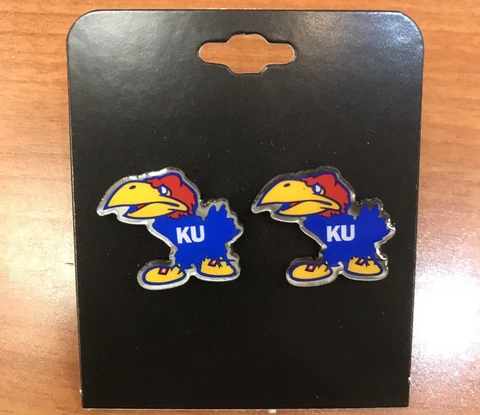 University Of Kansas Jayhawks 1941 Vault Logo Earrings Old World War Hawk Cover