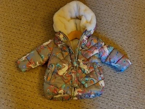Next Padded/Puffed Baby Unicorn Zipped Coat size 6-9 months. Worn once. - Picture 1 of 14