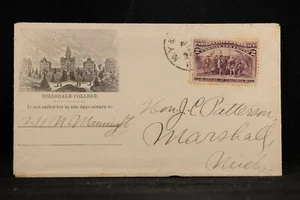 Michigan: Hillsdale 1894 (circa) Hillsdale College Advertising Cover, RPO Cancel - Bild 1 von 2