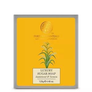 Forest Essentials Luxury Sugar Soap Sandalwood & Turmeric 100 gm - Bild 1 von 2