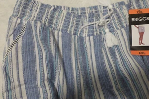 Briggs Shorts, Damen Gr. XXL, blau, gestreift, Pull On, Neu mit Etikett Bindegürtel - Bild 1 von 3