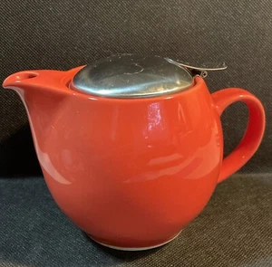 Zero Ceramic Salmon Color Teapot Infuser Included - Picture 1 of 12
