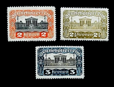 AUSTRIA Stamp Set - 1919 Parliament Building Definitive Mint OG VLH  r33 - Image 1 of 2
