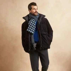 Abrigo acolchado de pana Banana Republic XS azul marino $350 #768564 NUEVO - Imagen 1 de 5