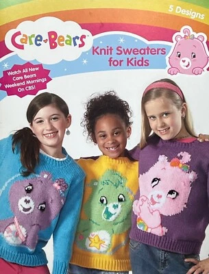 Brand New OOP! CARE BEARS KNIT SWEATERS FOR KIDS, 5 designs, Leisure Arts 4276 - Image 1 of 2