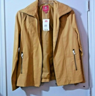 NUEVO CON ETIQUETAS - FADED GLORY - CUERO LAVADO BF - BRONCEADO - MUJER - L (12/14) - CHAQUETA Foto 1 de 4