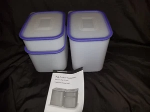Tupperware Modular Pak N Stor Storage Container Set  Airtight Rounded Edges  - Picture 1 of 3