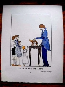 A.E. Marty  L'éléphant de Jade Marquise de Sévigné  pub Gazette Bon Ton 1913 - Picture 1 of 4