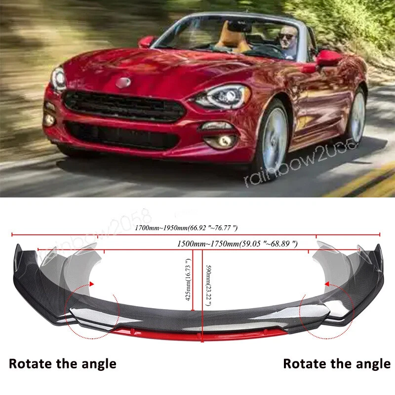 For Fiat 124 Carbon Style Front Bumper Lip Chin Spoiler Splitter Body Kit - Image 1 of 4