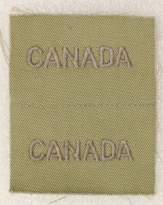 Canadian Military Forces "CANADA" National Shoulder Title, khaki pair - Picture 1 of 2