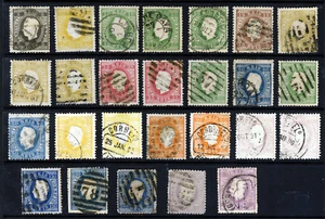 PORTUGAL 1870-84 King Luis Etiqueta Recta Set Perf. 121⁄2 SG 69 a SG 100 VFU - Imagen 1 de 2