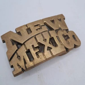 Massive Messing New Mexico Gürtelschnalle Sammlerstück 3 3/16" x 1 7/8" - Bild 1 von 4