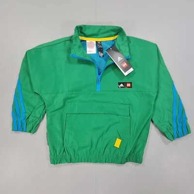 adidas Kids Boys Lego Jacket Green 4- 5 Years Anorak Wind Dry Half Zip - Image 1 of 4