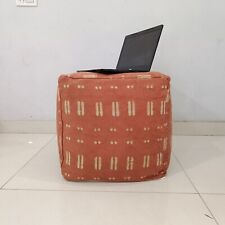 Rust Handmade Mudcloth Pouffe Cover Ottoman Pouf Cover Indian Footstool Case