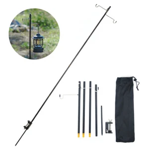 Lanterna pieghevole portatile supporto palo con 2 ganci fr outdoor campeggio pesca 39"/45" - Foto 1 di 16