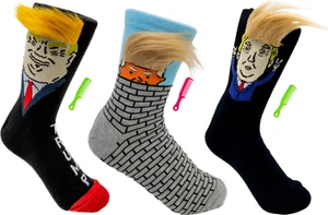 Trump 2024 Socks with Hair and Comb Unisex Funny Gift for Husband President MAGA - Picture 1 of 9