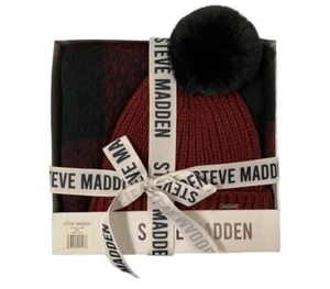 Steve Madden rojo gorro para mujer sombrero y bufanda conjunto ROJO - Imagen 1 de 4