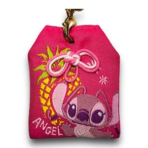 Japanese Omamori Strap Disney Stitch Angel Pink Tropical Keychain Charm Nakajima - Picture 1 of 8