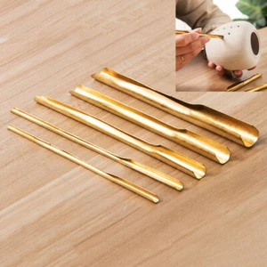 5Pcs Brass Clay Hole Cutter Pottery Ceramic Punch Tools Slotting Sculpting DIY - Picture 1 of 12