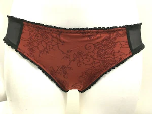 Calzoncillos Jamu Cherry Blossom naranja/rojo con bragas negras transparentes en la espalda - Imagen 1 de 7