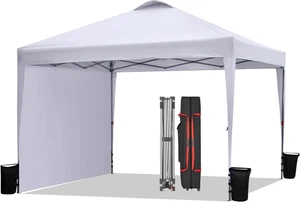 Gazebo 3X3 Pieghevole Impermeabile, Tenda Da Giardino Con Pannello Laterale Extr - Foto 1 di 12