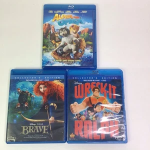 Lot Of 3 Youth Blu-rays Disney Brave, Wreck It Ralph, Alpha & Omega - Foto 1 di 7