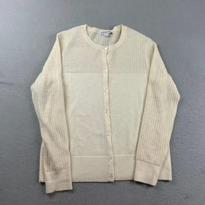 Pendleton Sweater Womens Large Ivory Merino Wool Long Sleeves Button Up Cardigan - Picture 1 of 9