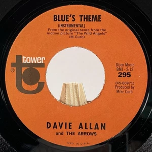 DAVIE ALLAN & THE ARROWS 45 RPM BLUE'S THEME / BONGO PARTY—NM - Picture 1 of 6