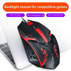 V1 Wired Gaming Mouse USB Glowing Mouse Illuminated Desktop Computer Mouse - Afbeelding 1 van 9