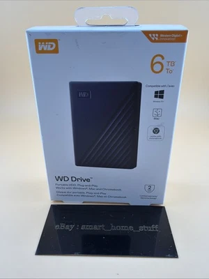 Western Digital WD Portable Drive 6TB USB HDD WDBRBU0060BBL-WEWM - Image 1 of 4