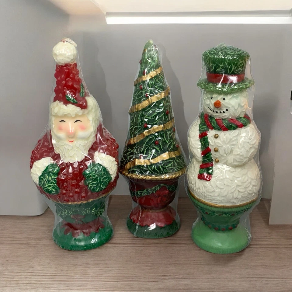 Christmas Topiary Candle Trio by The White Barn Candle Co. Santa Snowman & Tree - Image 1 of 4