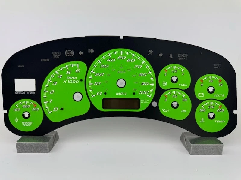Cara de calibre Silverado/Sierra verde Speedo de EE. UU. para racimos 99-02 2500 gasolina Foto 1 de 1