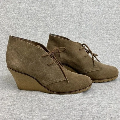 Zapatos botín Kelsi Dagger para mujer 8,5 gamuza tostada al tobillo con cordones cuña Fanetta Foto 1 de 4