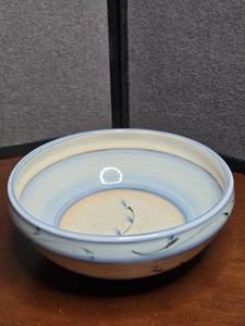 Studiokeramik Handarbeit floral verziert Schale signiert Becken Juni 99 Hanska MN - Bild 1 von 5