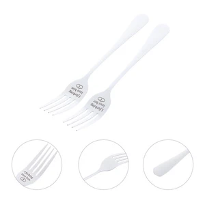 Tenedor de acero inoxidable 2 piezas tenedores de cena mesa aperitivo hombre servir - Imagen 1 de 12