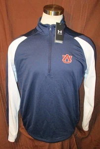 Auburn Tigers Men's 1/4-Zip Long-Sleeve Shirt, Under Armour, Blue, Size L, New - Picture 1 of 7