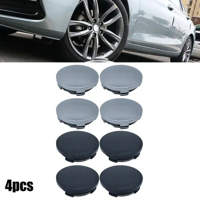 The Perfect Car Decoration 60mm Black and Silver Hub Cap Covers Set of 4 - Image 1 of 4