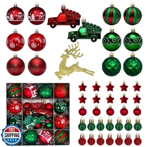 44 Stück Weihnachtskugel Ornamente, bunte Vielfalt bruchsichere Ornamente mit - Bild 1 von 5