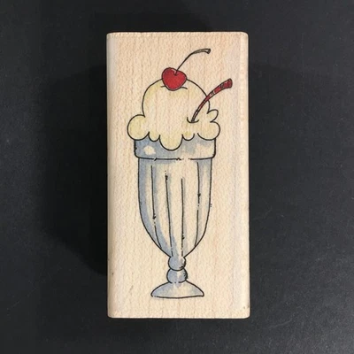 Whipper Snapper Ice Cream Sundae Shake Wood Mounted Rubber Stamp Scrapbooking - Image 1 of 4
