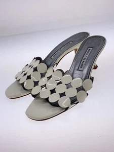 Manolo Blahnik Mules Sandals Heel White EU36.5 US6.5 F/S - Picture 1 of 24
