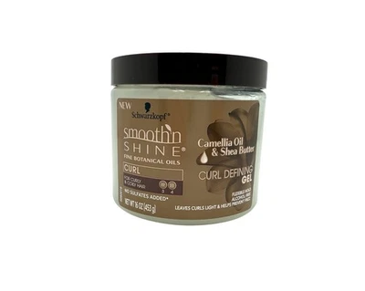 Gel definidor de rizos Schwarzkopf Smooth 'n Shine aceite de camelia botánico manteca de karité Foto 1 de 3