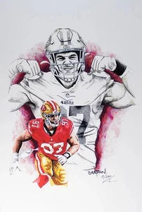 NICK BOSA - San Francisco 49er's B.Barton signed 12x18 LE Lithographie 13/250 - Bild 1 von 2