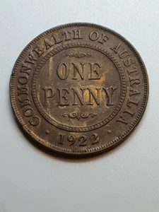 Australian 1922 PENNY EF/AUNC - Picture 1 of 3