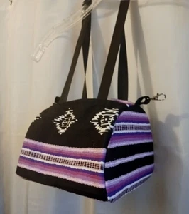Neu Sarape Streifen Southwestern Schulter Umhängetasche Tasche Handtasche lila schwarz aztekisch - Bild 1 von 10