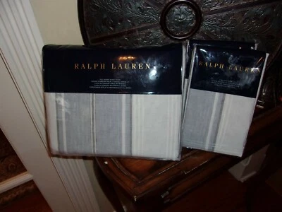 Nuevo en Paquete Juego de Funda Nórdica Ralph Lauren Oakview Blanco Azul Rayas Queen Completo 3 piezas Foto 1 de 3