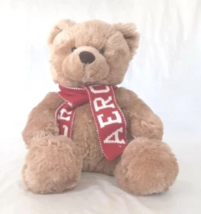 Oso de peluche Aeropostale con bufanda roja animal de peluche - Imagen 1 de 11