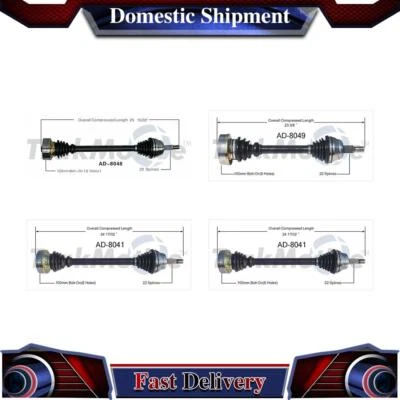 4PCS Front Rear CV Axle Drive Shaft Joint Assembly For 1988 Volkswagen Quantum - Image 1 of 4
