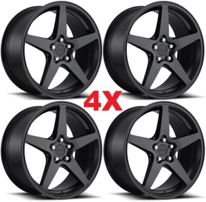 18 BLACK ROTIFORM WGR WHEELS RIMS 18X9 FIVE 5 SPOKES - Picture 1 of 6
