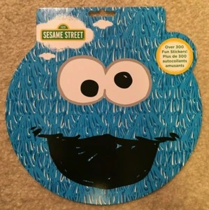 Sesame Street Sticker Book Cookie Monster Head Shape 300+ Stickers 2018 NEW - Picture 1 of 7
