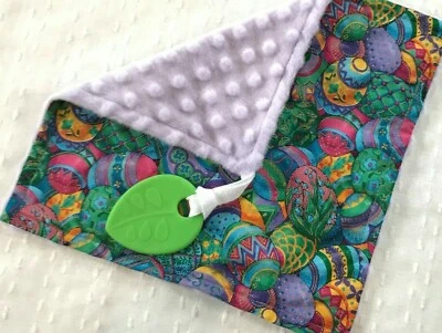 Regalo para bebé Lovey huevo de Pascua chupete soporte Minky manta de seguridad regalo de ducha Foto 1 de 4